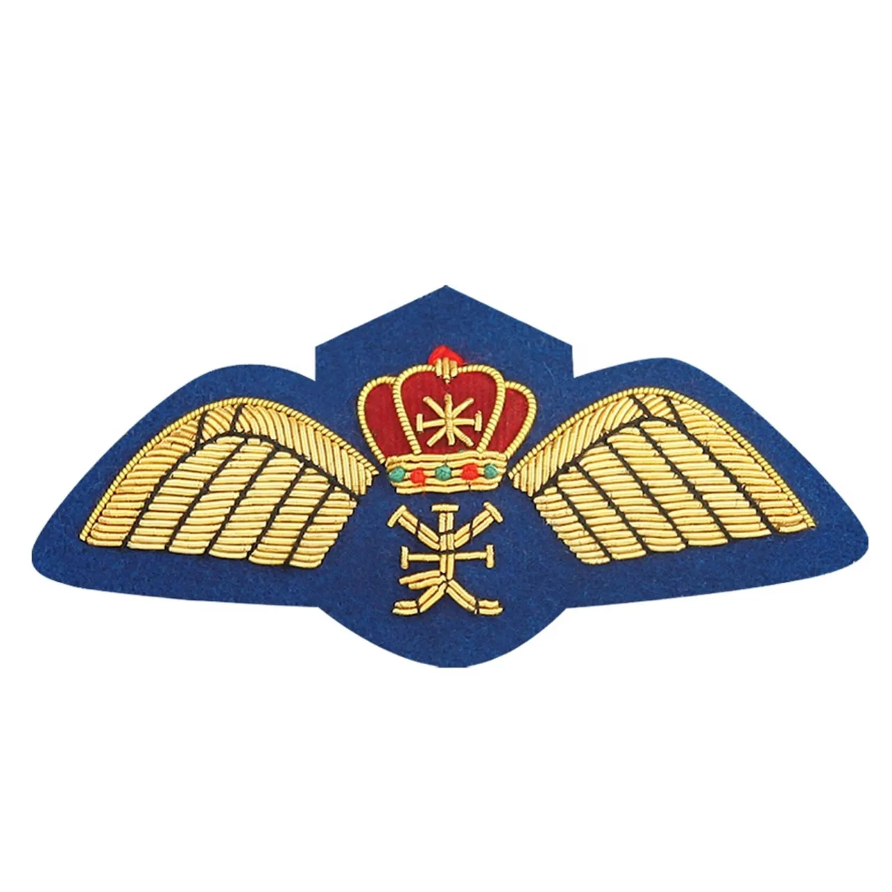 Blazer hand embroidery wing sleeve wing badge shoulder ranks badges custom Pilot badge for uniform OME Service Customized