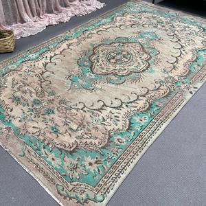 Alfombra de 6.1x10 pies, Alfombra Turca Vintage Grande, Alfombra de Lana Azul - Product Image 5