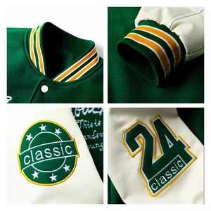 Vestes universitaires personnalisées de haute qualité pour hommes Style Streetwear professionnel avec couleurs contrastées Blouson aviateur à logo avant - Product Image 4