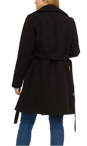 Manteau long à simple boutonnage, dernière tendance, pour le bureau, formel, pour femmes, couleur noire, respirant - Product Image 2