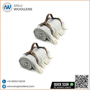 Nueva Venta caliente Color sólido espiga 100% mantas tejidas acrílicas jardín polar viaje Picnic Manta - Product Image 6