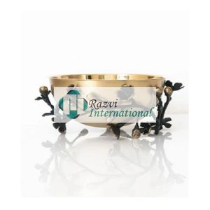 Cuenco de hoja de roble negro y dorado, decoración de diseño elegante de lujo, cuencos antiguos para servir frutas de lujo de la mejor calidad al por mayor - Product Image 5