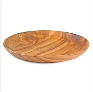 Assiettes à manger en bois uniques Plats à collation en bois modernes Design plaqué en bois classique par l'artisanat du croissant - Product Image 4