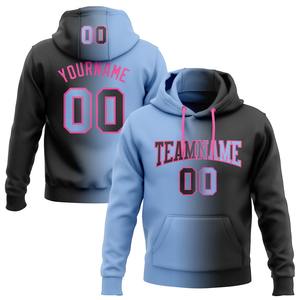 Directo de la industria, venta al por mayor, bordado 3D, cosido personalizado, Aqua Purple Fade, moda deportiva, Sudadera con capucha - Product Image 6