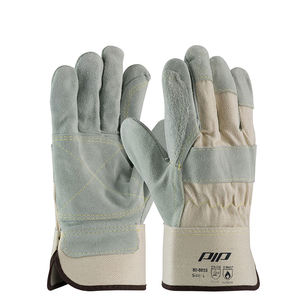 ถุงมือทำงานหนังวัวแยกทนความร้อนถุงมือเชื่อมและก่อสร้างสำหรับผู้ชาย - Product Image 1
