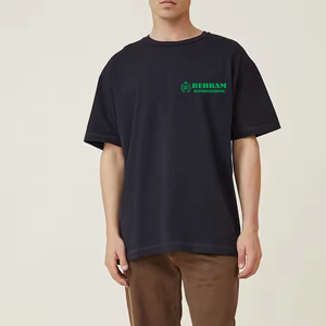 T-shirt décontracté pour homme en coton 100% lourd, coupe classique, col rond, design de logo personnalisé, lavage à l'acide, vintage, éco-responsable, streetwear - Product Image 5