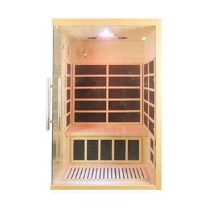 All Glass Door <strong>Far</strong> <strong>Infrared</strong> <strong>Sauna</strong> - 2-Person Indoor Hemlock <strong>Sauna</strong> with <strong>Foot</strong> Heating &amp; Full Spectrum Therapy - Product Image 1