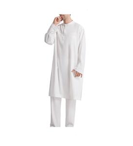 Wholesale OEM ODM Simple Blank Gents <b>Thobes</b> Dress <b>Moroccan</b> Style Islamic Clothing Fabric Robe Thobe Plus Size for Tall People - Product Image 2