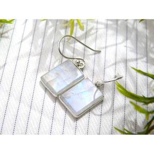 925 argent Sterling Vintage pierre de lune boucle d'oreille bijoux faits à la main pierres précieuses boucle d'oreille parfait cadeau pour femmes - Product Image 1