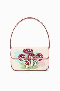 Bolso de Hombro Azul con Cuentas, Bordado del Zodíaco Capricornio, Bolso de Mano con Cuentas de Vidrio, Monedero con Flores y Cerezas, Bolso de Playa de Verano con Solapa, Bolso Tipo Tote - Product Image 2