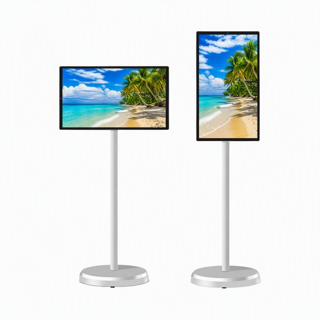 21.5" Standing Portable Smart TV Android 15 Interactive Advertising Display with 27000mAh Battery & 10-Point Capacitive Touch