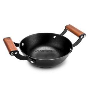 Kadai en métal de style traditionnel artisanal, idéal pour la friture dans la cuisine indienne, accessoires et fournitures de cuisine - Product Image 5