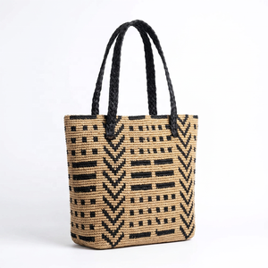 Bolso Tote de Hombro de Gran Capacidad, Tejido con Rafia, con Patrón Geométrico, Informal, para Mujer, para Uso Diario y Playa - Product Image 2