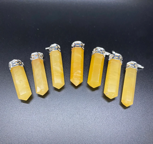 Wholesale Yellow Aventurine Pencil Pendant Natural Healing <b>Crystal</b> <b>Necklace</b> Promotes Prosperity Confidence Ideal for Gifts Reiki - Product Image 5