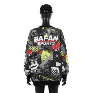 เสื้อกันหนาวผ้าฝ้ายโพลีเอสเตอร์สำหรับผู้หญิง, เสื้อกันหนาวระบายอากาศได้ดีพิมพ์ลายกราฟิกแบบซับลิเมชันพิมพ์ลายด้วยระบบ GSM - Product Image 2