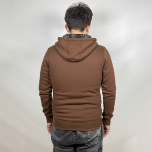 เสื้อฮู้ดมีซิปสำหรับผู้ชายผ้าฝ้าย100% เสื้อฮู้ดแบบมีกระเป๋าระบายอากาศได้ดีสีทึบผลิตจากโรงงานโดยตรง - Product Image 2