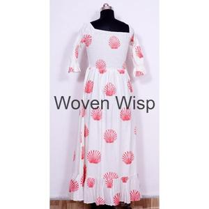 เดรสแม็กซี่ลายดอกไม้ฤดูใบไม้ร่วงสำหรับผู้หญิงเสื้อผ้าแฟชั่นพิมพ์ลายดอกไม้ทอโดยผู้ผลิตวิธีการพิมพ์ดิจิตอล - Product Image 4