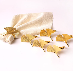 Rond de serviette élégant de feuille florale, métal de la meilleure qualité, conception détaillée, décor de table, mariage, événements, disponible aux prix de gros. - Product Image 6