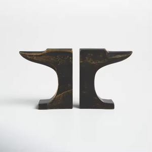 Juego de 2 sujetalibros de mármol negro de lujo para biblioteca de oficina en casa y sala de estudio acento decorativo moderno hecho a mano de La India - Product Image 5