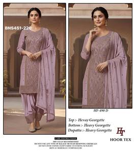 Salwar Kameez de qualité supérieure en Georgette avec des perles et des broderies, qualité d'exportation indienne, fabricant de mode féminine de Surat - Product Image 4