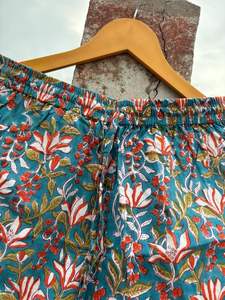 Short femme coton bohème floral fait à la main Style Hippie Vintage poche à cordon décontracté été Look Vintage - Product Image 2