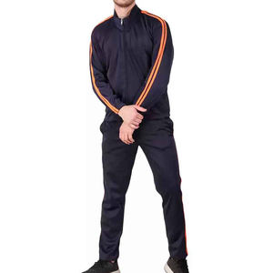Ensemble de survêtement d'hiver pour homme personnalisé, fermeture éclair intégrale, couleur unie, polyester et coton, séchage rapide, imperméable, jogging, course à pied, survêtement - Product Image 4