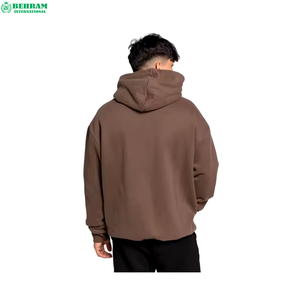 Sweat-shirt à capuche oversize pour homme, 320 grammes, 80% coton, 20% polyester, épaules tombantes, thermique, en molleton teint uni / French Terry - Product Image 3