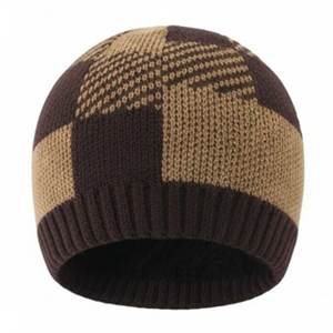 Hot Selling Custom Logo Dark Brown Camel Men's <b>Beanies</b> For Winter <b>Streetwear</b> <b>Beanie</b> Cap Mens Comfortable Knitted Style jacquard - Product Image 3