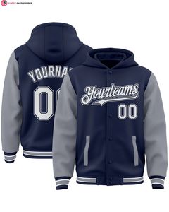 Chaqueta de béisbol Varsity de alta calidad para hombre, nueva marca de moda de otoño, abrigo con capucha y ropa de calle que combina con todo con parches - Product Image 5