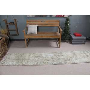 Vintage Turkish <b>Runner</b> <b>Rug</b> 1.9x9 ft, Gray Brown Animal Print Wool <b>Rug</b> - Product Image 3