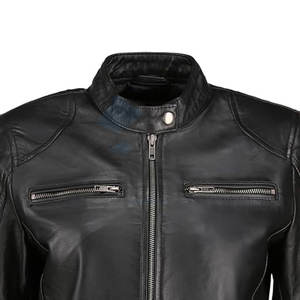 Veste en cuir d'agneau véritable pour femmes, veste de moto souple de style café racer, cuir véritable de qualité supérieure, vêtements de moto et décontractés - Product Image 6