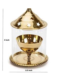 Industrial Brass Metal Oil Diya for Best Prayer Decor <b>Temple</b> Decor Oil Diya With Plated Finishing Design Diya Stand - Product Image 2