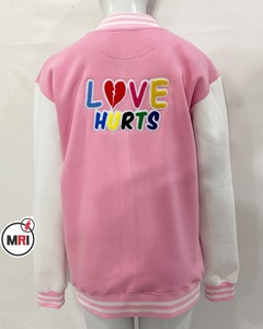 Women's Stylish Comfortable Full-Sleeve Baseball Varsity Jacket Button Welt Pockets Cotton-Filled <b>Printed</b> Embroidery Breathable - Product Image 4