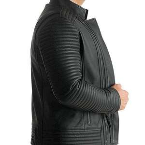 Vente en gros Veste universitaire Letterman en cuir véritable simple et personnalisée pour hommes avec moto de haute qualité Veste fabriquée pour hommes - Product Image 4