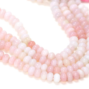 ลูกปัดโอปอลสีชมพูทรงรอนเดล: ร้อยเป็นสายยาว 15 นิ้ว, พลอยเรียบ, สำหรับทำเครื่องประดับ - Product Image 6