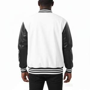 Veste de baseball de qualité supérieure en gros d'usine, veste d'hiver de rue avec patch personnalisé, manches en cuir pour hommes 2026 - Product Image 5