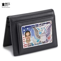 Dompet Tipis Bisnis OEM untuk Pria |   Dompet Kartu Kredit Kulit Sapi Minimalis Anti RFID Ringan