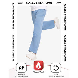 กางเกงกันยับของผู้ชายกางเกงผ้าฟลีซสำหรับวิ่งกางเกงวิ่งผ้าคอตตอน100% ย้อมสีล้วนพิมพ์โลโก้ได้ตามต้องการ - Product Image 6