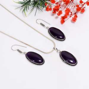 Pierre précieuse améthyste naturelle en argent sterling 925 faite à la main par un designer personnalisé ensemble de bijoux fins pour femmes en gros - Product Image 1