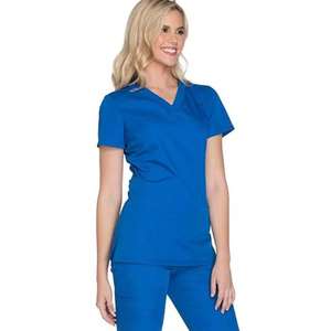 Uniformes de Enfermería de lona transpirable personalizables, conjunto de enfermera con cuello en V, pantalones de bolsillo, manga corta - Product Image 5