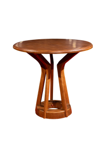 Tacasa Durable Modern Coffee <b>Table</b> 30*80 <b>Solid</b> <b>Wood</b> Rubber <b>Wood</b> <b>Top</b> 5-Legged Pedestal Cushioned Seat Walnut Color 12-Month - Product Image 4