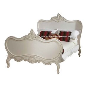 Modern Design Antique French Carved Wooden <b>Bed</b> <b>Frame</b> Solid Wood Mahogany <b>Queen</b> <b>Size</b> Bedroom Furniture Storage <b>Bed</b> Design Home - Product Image 1