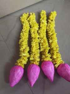 Guirnalda de Flores de Papel de Sola, Decoración de Madera, Estilo del Sur de la India, Flor de Jazmín y Loto, Decoración Artificial para Bodas Indias, Cuerdas Decorativas - Product Image 2
