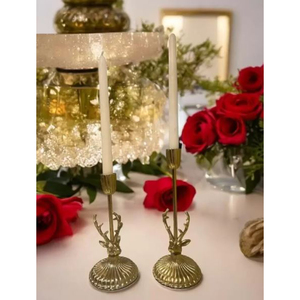 Bougeoir en argent plaqué avec base en bois Design moderne Bougeoir candélabre décoratif pour la maison à un prix raisonnable - Product Image 3