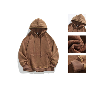 เสื้อกันหนาวมีฮู้ดแบบวินเทจมี100% ผ้าฝ้ายขนแกะนุ่มซับและพิมพ์ลาย3D ขนาดใหญ่สำหรับฤดูหนาวรุ่นปรับปรุง - Product Image 1