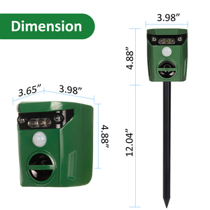 Materiale Repeller per animali a ultrasuoni solare con luci lampeggianti per spaventare i procioni cani e uccelli da cervo alimentati da batterie - Product Image 3