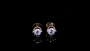 Pendientes de Botón Delicados y Ligeros de Joyería Fina Ética para Mujer, Diamantes Cultivados en Laboratorio, Corte Brillante Redondo, Elegantes para Uso Diario - Product Image 3