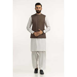 Chaleco Formal de Cuero para Hombre con Cuello Mao, Estilo Regular, WC-STY25-025, para Otoño, con Exterior de Lona y Poliéster - Product Image 6