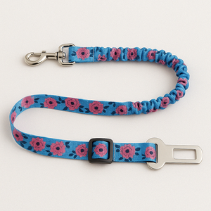 Sabuk pengaman hewan peliharaan cetak kustom tali sabuk pengaman mobil nilon anjing tahan lama Harness dapat diatur dan tali kursi mobil anjing kucing - Product Image 3