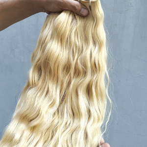 Cheveux naturels ondulés-cheveux humains vierges bruts de qualité supérieure et de luxe, blonds indiens doux et lisses, trame blonde 613 - Product Image 2